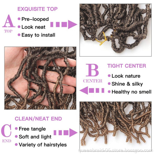 Nu Faux Locs Crochet Braids Hair Extend 14 Inch 100% Fiber Synthetic Hair African Roots Hair Extensions 21 Strands